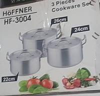 HOFFNER SET OF 3 ALUMINIUM POT SIZE 22,24 AND 26CM HOFFNER SET OF 3 ALUMINIUM POT SIZE 22,24 AND 26CM