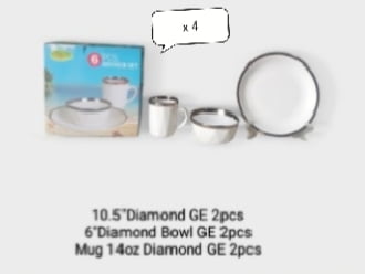 12PIECES DIAMOND CERAMIC DINNER SET 12PIECES DIAMOND CERAMIC DINNER SET