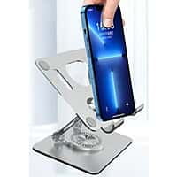 STAINLESS STEEL 360° ROTATING ADJUSTABLE DESKTOP PHONE TABLET STAND STAINLESS STEEL 360° ROTATING ADJUSTABLE DESKTOP PHONE TABLET STAND