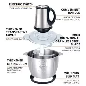 2IN1 ELECTRIC & MANUAL CHOPPER - 4LITRES 2IN1 ELECTRIC & MANUAL CHOPPER - 4LITRES