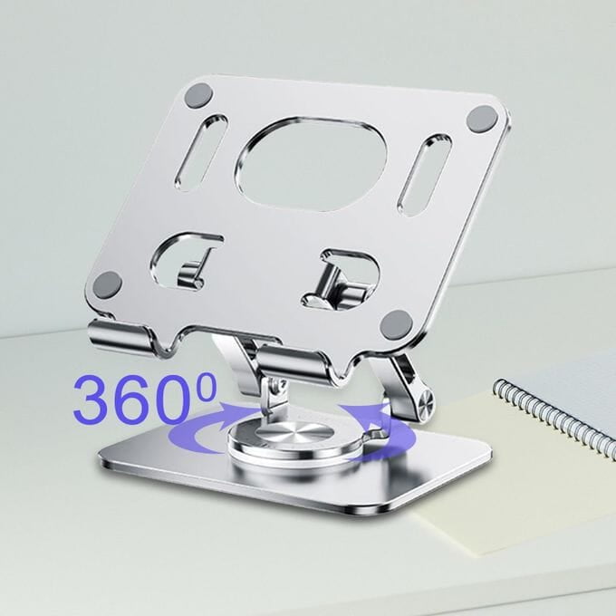 STAINLESS STEEL 360° ROTATING ADJUSTABLE DESKTOP PHONE TABLET STAND STAINLESS STEEL 360° ROTATING ADJUSTABLE DESKTOP PHONE TABLET STAND