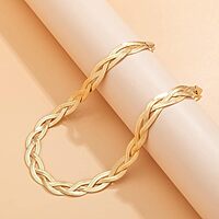 NON-TARNISHING GOLD REPLICA WOOVEN NECKLACE WITH ADJUSTMENT NON-TARNISHING GOLD REPLICA WOOVEN NECKLACE WITH ADJUSTMENT