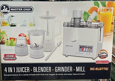 MASTER CHEF 4IN1  JUICER, BLENDER GRINDER & MILL 350W POWER MOTOR