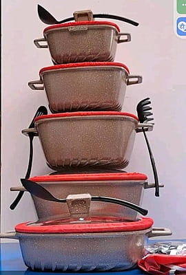 ROYAL DESSINI MABLE POT 22 PIECES  SET OF 5 POTS WITH ACCESSORIES