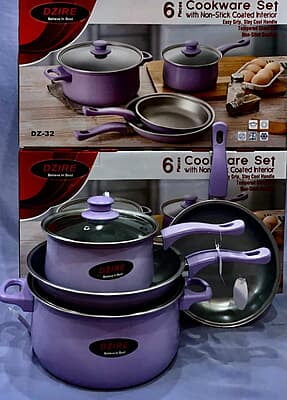 6 PIECES COOKWARE  SET OF POTS FRY PAN INCLUSIVE