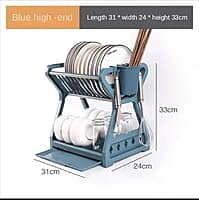 Mini Plate Rack - 2 Layers with Draining Tray & Cutleries Holders Mini Plate Rack - 2 Layers with Draining Tray & Cutleries Holders