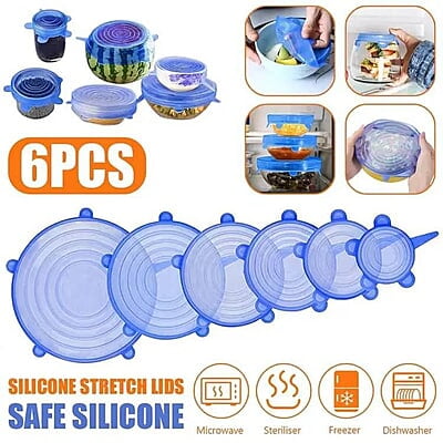 SILICON FOOD COVER 6PCS OF DIFEERENT SIZES