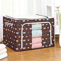 CLOTHES STORAGE BOX WITH STEEL FRAME 66LITRES CLOTHES STORAGE BOX WITH STEEL FRAME 66LITRES