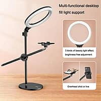 OVERHEAD TRIPOD STAND FOR MOBILE PHONES WITH RING LIGHT OVERHEAD TRIPOD STAND FOR MOBILE PHONES WITH RING LIGHT