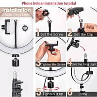 22inches Ringlight with 3 phone holders, remote, tripod stand & carrier bag 22inches Ringlight with 3 phone holders, remote, tripod stand & carrier bag