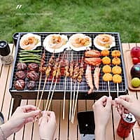 PORTABLE SMOKELESS BARBECUE STOVE RACK FOR OUTDOOR CAMPING PORTABLE SMOKELESS BARBECUE STOVE RACK FOR OUTDOOR CAMPING