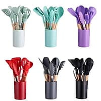 12 PIECES SILICONE COOKWARE COOKING SPOON UTENSILS 12 PIECES SILICONE COOKWARE COOKING SPOON UTENSILS