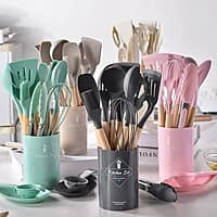 12 PIECES SILICONE COOKWARE COOKING SPOON UTENSILS 12 PIECES SILICONE COOKWARE COOKING SPOON UTENSILS