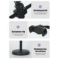 DESKTOP SELFIE RING LIGHT TWO PHONE HOLDERS DESKTOP SELFIE RING LIGHT TWO PHONE HOLDERS