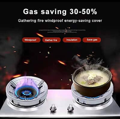 GAS COOKER  (STOVE) WINF SHIELDRING ENERGY SAVING COVER DISK BRACKET