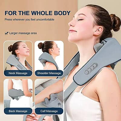 ELECTRIC RECHARGEABLE WIRELESS NECK SHOULDER MASSAGER BODY KNEADING  TOOL