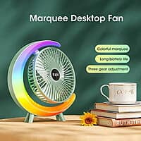 RECHARGEABLE RGB DESKTOP ADJUSTABLE ANGLE 3 GEARS FAN RECHARGEABLE RGB DESKTOP ADJUSTABLE ANGLE 3 GEARS FAN