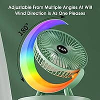 RECHARGEABLE RGB DESKTOP ADJUSTABLE ANGLE 3 GEARS FAN RECHARGEABLE RGB DESKTOP ADJUSTABLE ANGLE 3 GEARS FAN