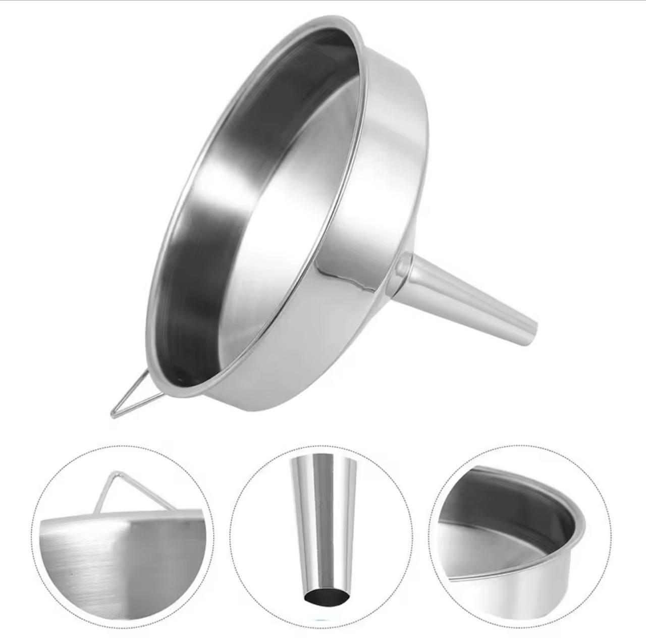HIGH QUALITY STAINLESS STEEL FUNNEL WITH FILTER - BIG SIZE
