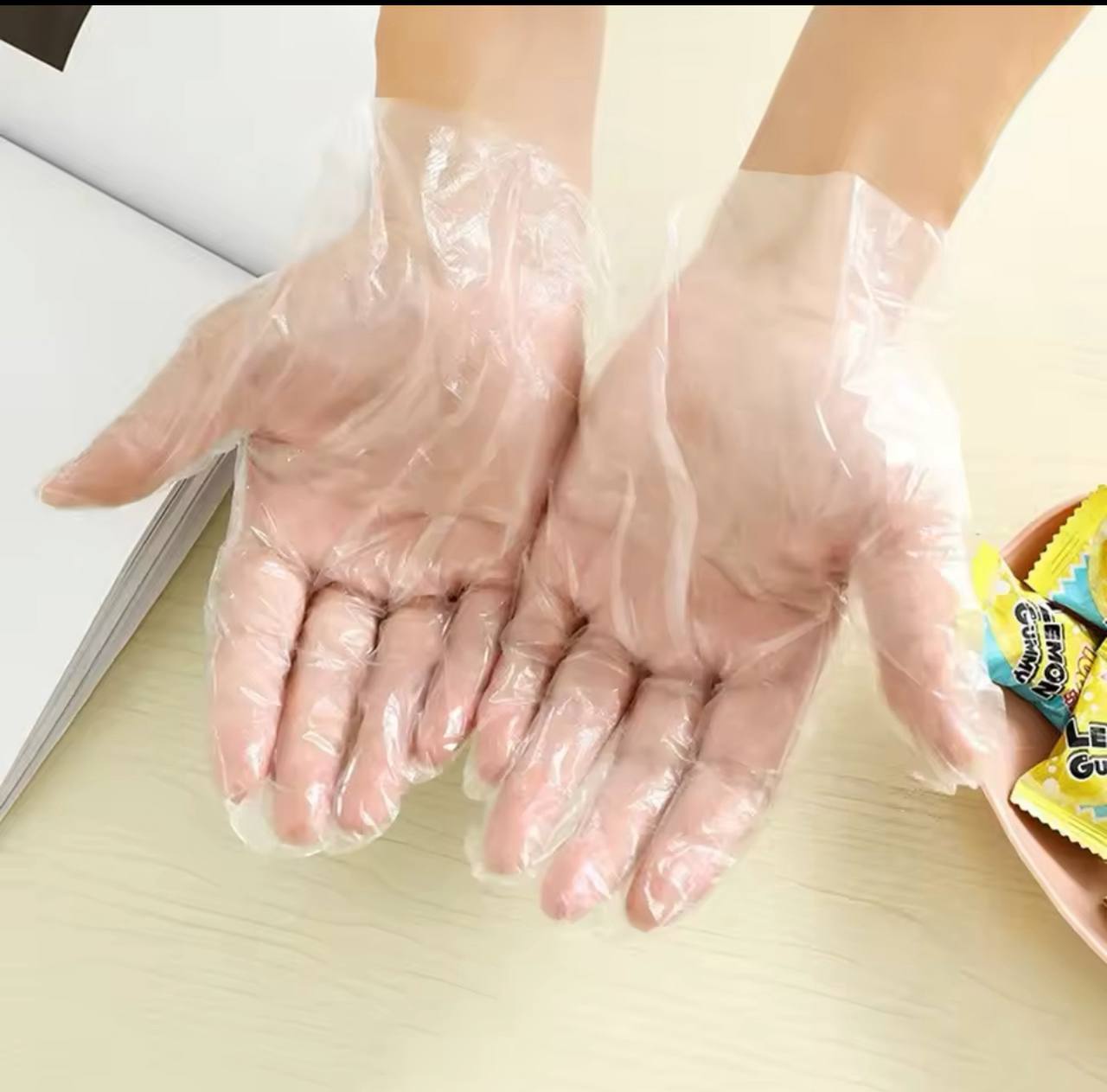 DISPOSABLE NYLON GLOVES - 100 PIECES