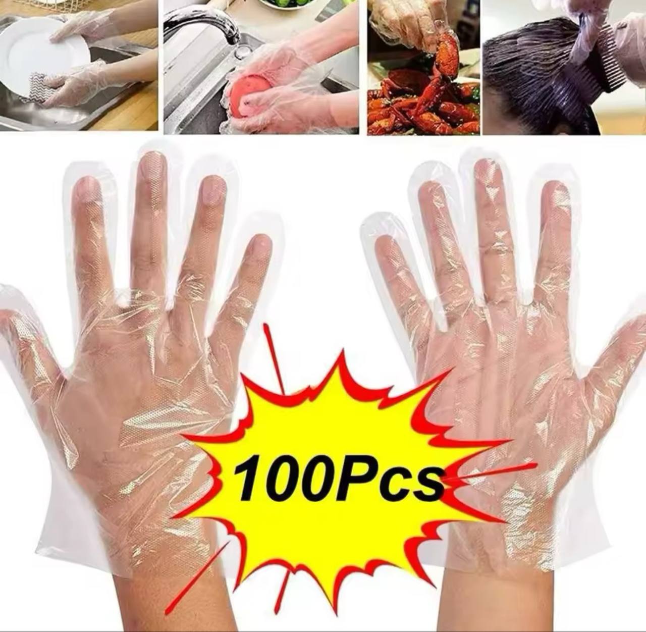 DISPOSABLE NYLON GLOVES - 100 PIECES DISPOSABLE NYLON GLOVES - 100 PIECES