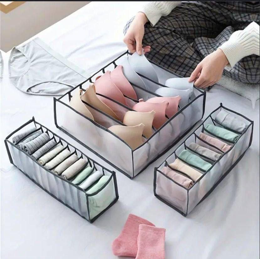 3 PIECES EASY STORAGE FOR UNDER-WEARS PANTS & BRA ORGANIZER
