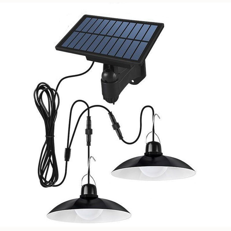 OUTDOOR/INDOOR SOLAR POWER STORAGE WITH TWO CHANDELIER WATER PROOF LIGHTS WITH SOLAR PANEL OUTDOOR/INDOOR SOLAR POWER STORAGE WITH TWO CHANDELIER WATER PROOF LIGHTS WITH SOLAR PANEL