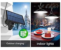 OUTDOOR/INDOOR SOLAR POWER STORAGE WITH TWO CHANDELIER WATER PROOF LIGHTS WITH SOLAR PANEL OUTDOOR/INDOOR SOLAR POWER STORAGE WITH TWO CHANDELIER WATER PROOF LIGHTS WITH SOLAR PANEL