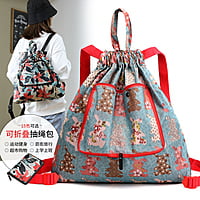 FOLDABLE FLORAL PRINTS BACK BAG FLORAL NAP SACK FOLDABLE FLORAL PRINTS BACK BAG FLORAL NAP SACK