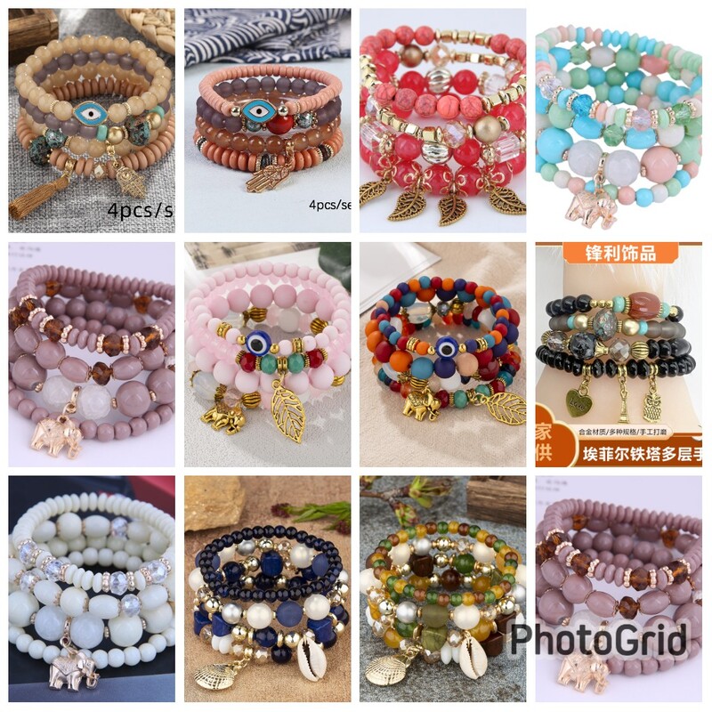BOHEMIAN 4IN1 ELASTIC BEADED BRACELET BOHEMIAN 4IN1 ELASTIC BEADED BRACELET